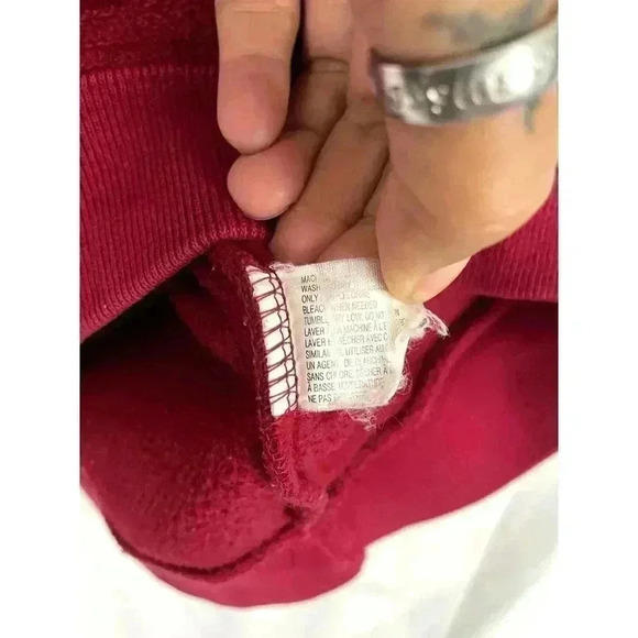 VTG GAP Pullover Hooded Fleece Sweatshirt Kids Youth LARGE (10) Red Y2K - Picture 10 of 10